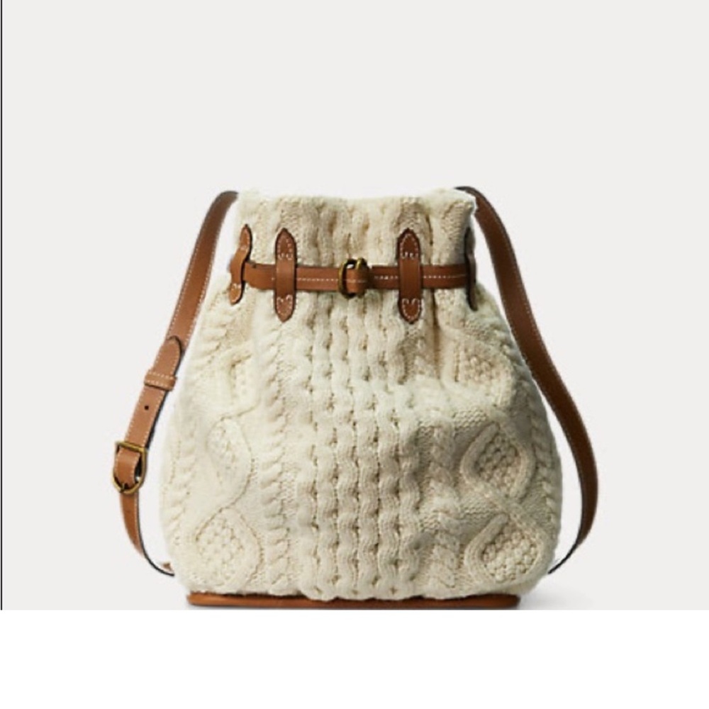 Polo by Ralph Lauren Cream and Brown Crossbody Bag